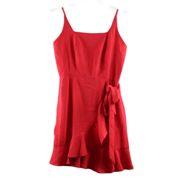 Red Women's Summer Party Mini Short Dress Ruffles Medium 003 - Picture 1 of 3